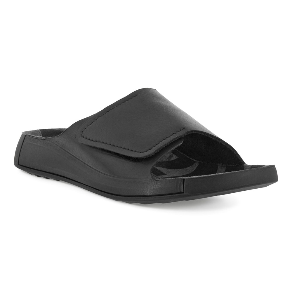 ECCO Mens Sandals Black - 2Nd Cozmo Slide - TOV-072481